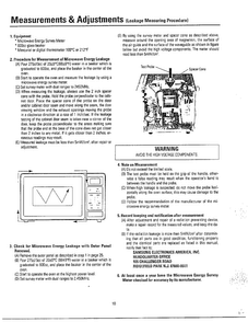 Measurements And Adjustments Page 2 Diagram and Parts List for MW3580T XAA Samsung Microwave