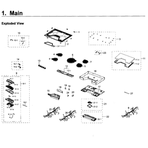 Main Assembly Diagram and Parts List for NZ30K6330RG AA-00 Samsung Cooktop