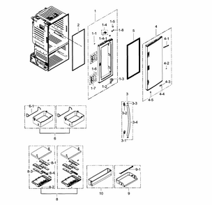 Refrigerator Door R Diagram and Parts List for RF30HDEDTSR AA-0003 Samsung Refrigerator