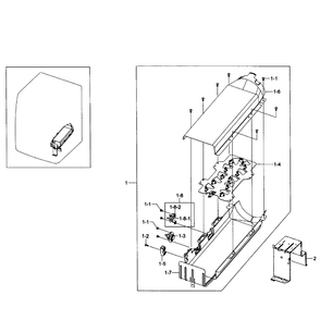 Heater Assembly Diagram and Parts List for DV231AEW XAA-01 Samsung Dryer