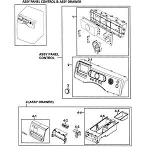 Control Panel Diagram and Parts List for WF328AAG XAA-0000 Samsung Washer