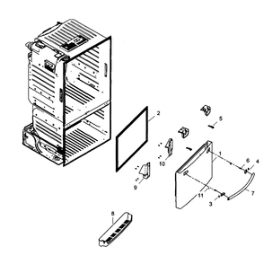 Freezer Door Diagram and Parts List for RF323TEDBWW AA-01 Samsung Refrigerator