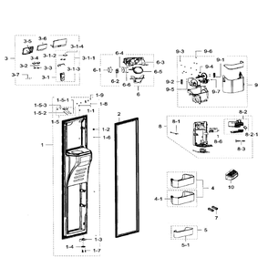 Left Door Diagram and Parts List for RH29H9000SR AA-04 Samsung Refrigerator