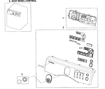 Control Panel Diagram and Parts List for DV218AEW XAA-0000 Samsung Dryer