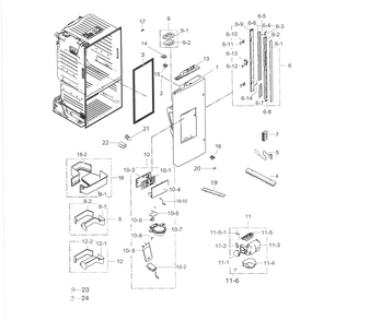 Fridge Door L Diagram and Parts List for RF263TEAEBC AA-0003 Samsung Refrigerator