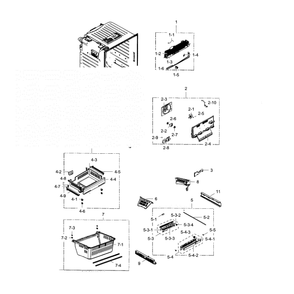 Part Location Diagram of DA97-07638T Samsung Ice Container Drawer (Upper)