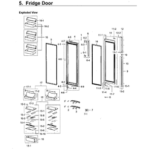Right Door Diagram and Parts List for RH22H9010SR AA-05 Samsung Refrigerator