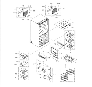 Freezer Diagram and Parts List for RF34H9960S4 AA-0005 Samsung Refrigerator