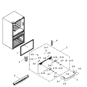 Freezer Door Diagram and Parts List for RF28HMEDBBC AA-05 Samsung Refrigerator