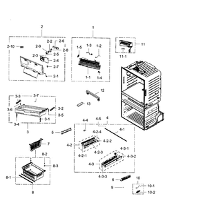 Freezer Diagram and Parts List for RF28HMEDBBC AA-05 Samsung Refrigerator