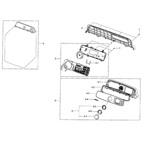 Control Panel Diagram and Parts List for DV50F9A7EVW A2-0000 Samsung Dryer