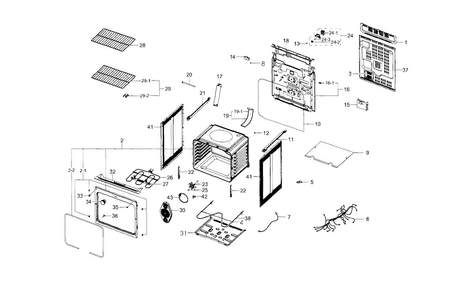 Main Assy Diagram and Parts List for NE595R0ABSR AA-0001 Samsung Range