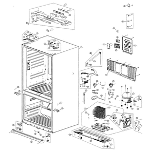 Cabinet Diagram and Parts List for RF266ABRS XAA-00 Samsung Refrigerator
