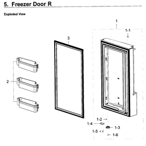 Freezer Door R Diagram and Parts List for RF23J9011SG AA-0002 Samsung Refrigerator