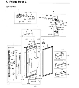 Fridge Door R Diagram and Parts List for RF28K9580SG AA-0001 Samsung Refrigerator
