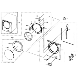 Frame Diagram and Parts List for WF350ANR XAA-0007 Samsung Washer
