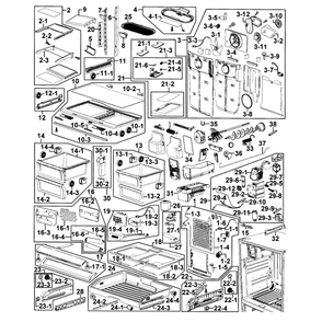 Fridge Diagram and Parts List for RF268ACRS XAA-0001 Samsung Refrigerator