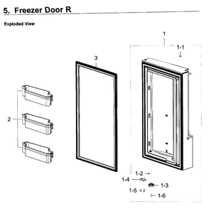 Freezer Door R Diagram and Parts List for RF23J9011SR (AA)(0007) Samsung Refrigerator