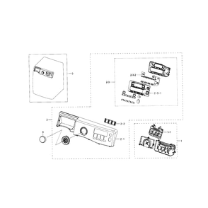 Control Panel Diagram and Parts List for WF395BTPASU A1-0000 Samsung Washer