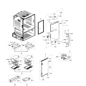 Right Door Diagram and Parts List for RF23HTEDBSR AA-05 Samsung Refrigerator