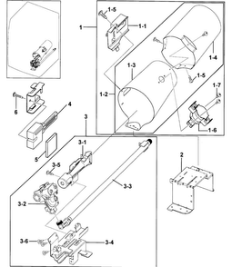 Burner Diagram and Parts List for DV218AGW XAA-0000 Samsung Dryer