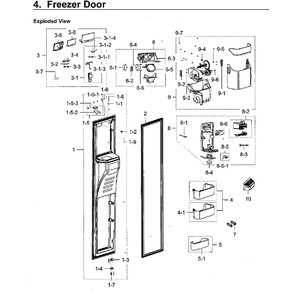 Left Door Diagram and Parts List for RH22H9010SR AA-0000 Samsung Refrigerator