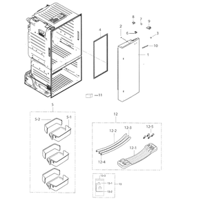 Fridge Door R Diagram and Parts List for RF263TEAESR AA-02 Samsung Refrigerator