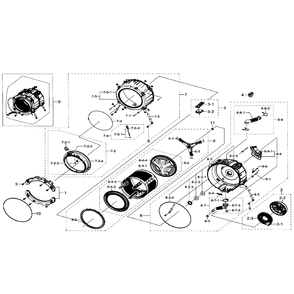 Tub And Drum Diagram and Parts List for WF393BTPARA A1-0000 Samsung Washer