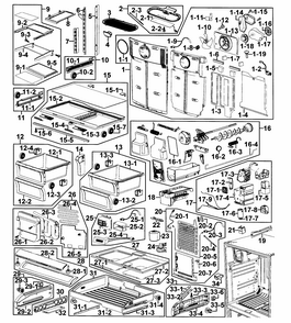 Refrigerator Diagram and Parts List for RF267AZPN XAA-0000 Samsung Refrigerator