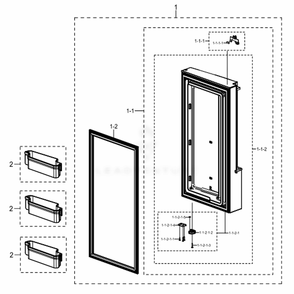 Freezer Door R Diagram and Parts List for RF23J9011SG (AA)(0007) Samsung Refrigerator