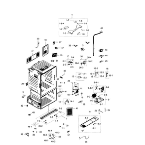 Cabinet Diagram and Parts List for RF28HDEDBSR AA-05 Samsung Refrigerator