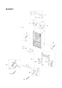Cabinet 1 Diagram and Parts List for RF28T5F01SG AA-00 Samsung Refrigerator