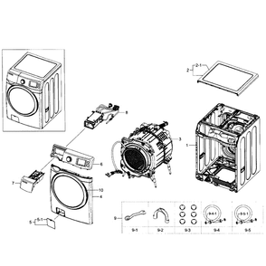 Main Section Diagram and Parts List for WF520ABP XAA-02 Samsung Washer