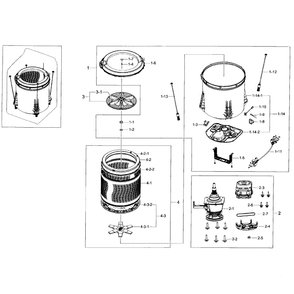 Tub Diagram and Parts List for WA40J3000AW A2-01 Samsung Washer