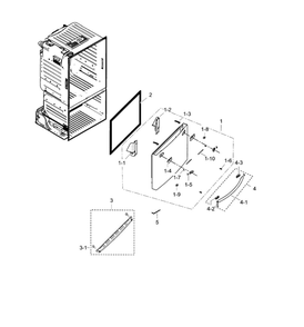 Freezer Door Diagram and Parts List for RF28HFEDTWW AA-01 Samsung Refrigerator