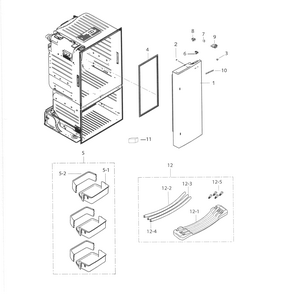 Fridge Door R Diagram and Parts List for RF263TEAEBC AA-0003 Samsung Refrigerator