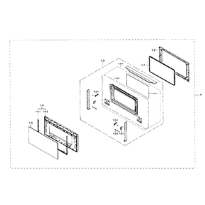 Door Section Diagram and Parts List for MC12J8035CT AA-0000 Samsung Microwave