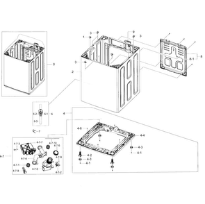 Frame Diagram and Parts List for WA48J7700AW A2-0002 Samsung Washer