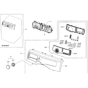 Control Panel Diagram and Parts List for WF361BVBEWR A2-01 Samsung Washer
