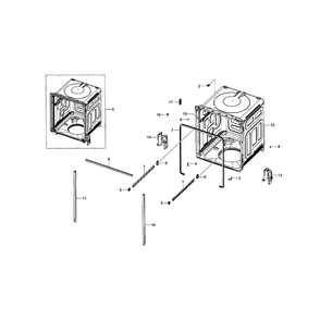 Tub Diagram and Parts List for DW80F600UTW AA-01 Samsung Dishwasher