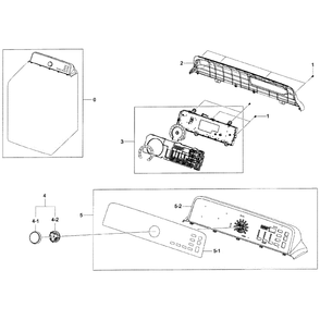 Control Panel Diagram and Parts List for DV400GWHDWR AA-01 Samsung Dryer