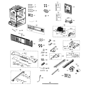 Cabinet Diagram and Parts List for RF26HFENDSR AA-02 Samsung Refrigerator