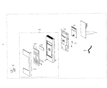 Control Panel Diagram and Parts List for MC17F808KDT AA-0001 Samsung Microwave