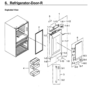 Fridge Door Rt Diagram and Parts List for RF23M8590SG AA-0000 Samsung Refrigerator