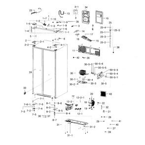 Cabinet Diagram and Parts List for RH22H9010SR AA-0000 Samsung Refrigerator