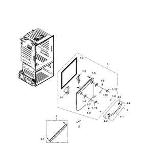 Freezer Door Diagram and Parts List for RF28HFEDTBC AA-01 Samsung Refrigerator