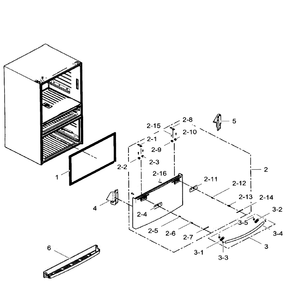 Freezer Door Diagram and Parts List for RF24FSEDBSR AA-08 Samsung Refrigerator