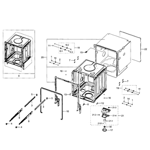 Tub Diagram and Parts List for DW80H9970US AA-01 Samsung Dishwasher
