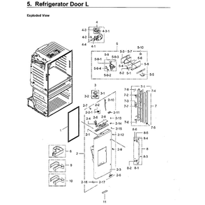 Flexzone Door Diagram and Parts List for RF28HMEDBWW AA-12 Samsung Refrigerator