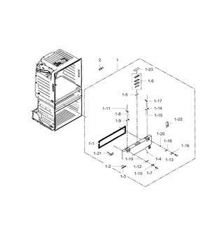 Door-flexzone Diagram and Parts List for RF28HMEDBSR AA-0001 Samsung Refrigerator